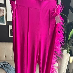 Pink feather pants